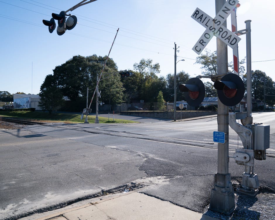The Wilson Street railroad crossing in Crestview is one of two being repaired by Florida Gulf Atlantic in November.