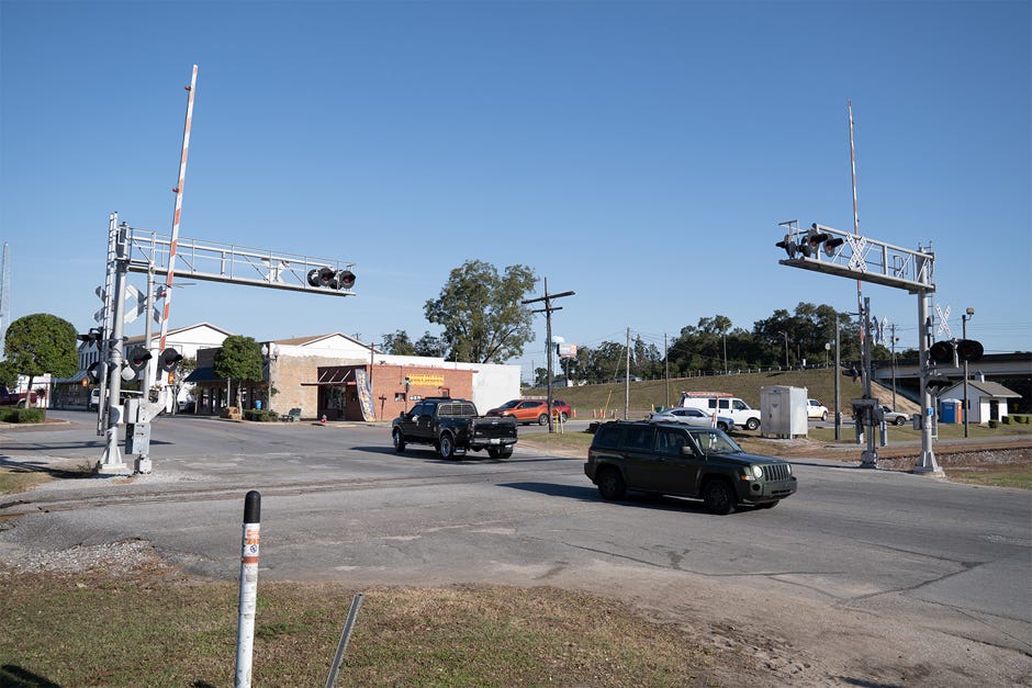 The railroad crossing on Main Street is one of two crossings that will be closed temporarily in November as  Florida Gulf Atlantic makes repairs to them.