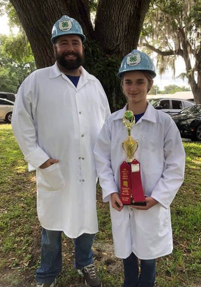 Ella Brush won an award as the highest scorer in the State 4-H Meat Judging Contest recently in Gainesville.