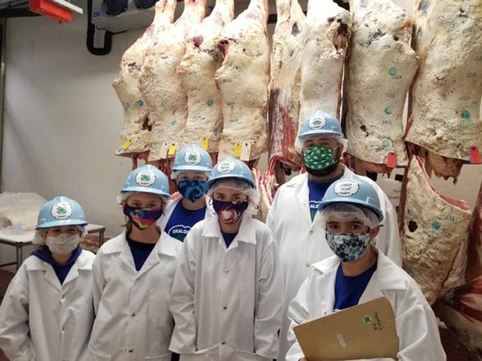 Members of the Okaloosa County 4-H 2021 Meat Team judged beef carcasses for quality during the state 4-H Meat Judging Contest recently in Gainesville.