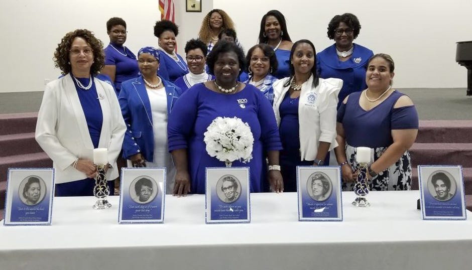 The Gamma Alpha Upsilon Zeta (GAUZ) Chapter of Zeta Phi Beta Sorority was inducted into the Carver-Hill Memorial and Historical Society Hall of Fame Oct. 29 in Crestview. GAUZ members celebrated their one-year anniversary in October. Top row: Novella Moffitt; Andrea Andrews; Sandra Mims; Vanessa Harrington; and Sarah Johnson. Middle row: Adele Barthé; Alicia Booker; Darlene Jenkins; and Maria Media-Blair. Front row: Wanda Walker; Miranda Griffin; Cassaundrea Lynn Thomas, Florida Geographical Area 1 Director; and Leslie Barthé. Not pictured: Mar’Sha Andrus and LaKisha Brinson.