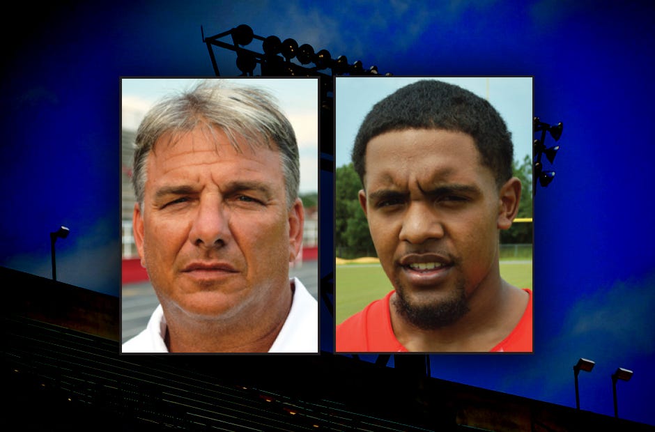 Crestview High Coach Tim Hatten and quarterback Rusty Moorer