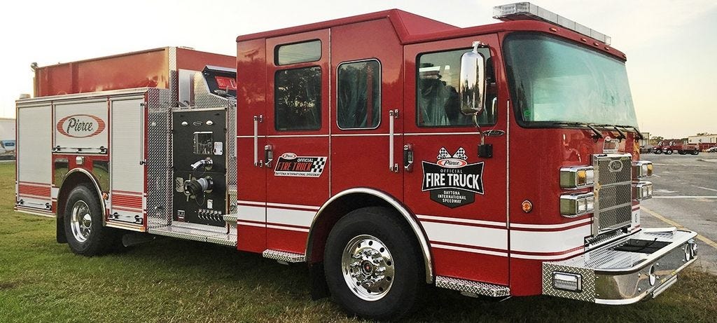 This Pierce Saber pumper is typical of the pair to be leased by the Crestview Fire Department to meet the growing city's fire protection services needs.