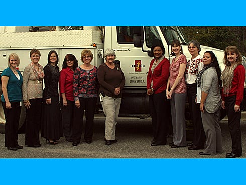 From left are Ruth Edwards, Audrey Bronk, Kelly Vickers, Pam Burns, Cindy McCombs, Kathy Epperson and Audrey Morris, Crestview; and Amy Hart, Pam Yates, Betty Sims and Denise McKinion, Crestview. Wanda Edwards, Sharon Collinsworth, Cathlynn Messer, Tiffany Murphy, Donna Hughes and Mary Head also participated.