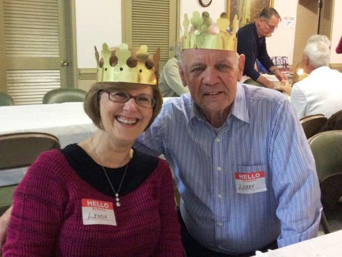Linda Tuggle and her husband, Larry, Crestview residents, were crowned Mardi Gras royalty at the Crestview Area Sister City Program's midwinter potluck dinner Jan. 16 at the First Presbyterian Church Fellowship Hall in Crestview.