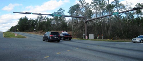 This wooded site on the corner of Live Oak Church Road and State Road 85, stretching almost a quarter-mile north, is the planned location for Crestview Narrows, a 37-acre shopping center with three anchor stores.