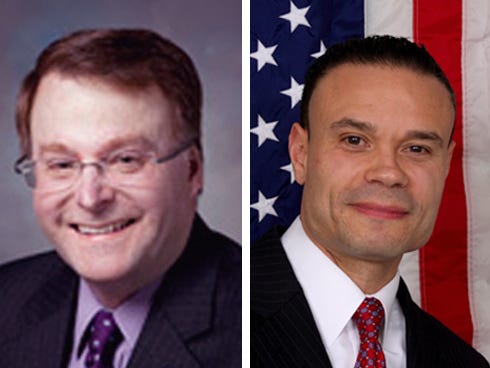Sen. Brian Birdwell, left, and Dan Bongino