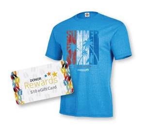 Donors who give blood at donor centers from July 1 to 5 will get a 4th of July Summer T-shirt a $10 gift card, and a buy-one-get-one-free admission to Crayola Experience.