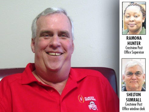 Crestview Postmaster John Blair announced his retirement after almost 10 years helming the main Commerce Drive post office as well as overseeing the Holt, Baker and Laurel Hill post offices. Holt has since been moved under Baker's supervision.