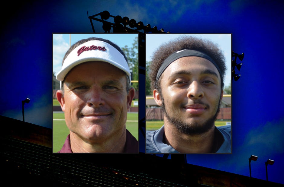 Baker coach Matt Brunson and quarterback Kalee Ciurleo