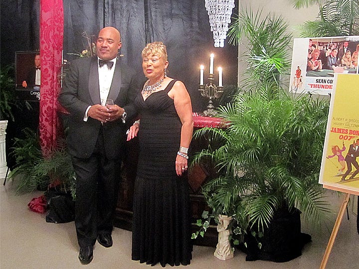 Chris and Sandra Daggs dress to reflect this year’s “Casino Royale" theme for Covenant Hospice’s Blue Jean Ball on Saturday in the Crestview Community Center lobby.