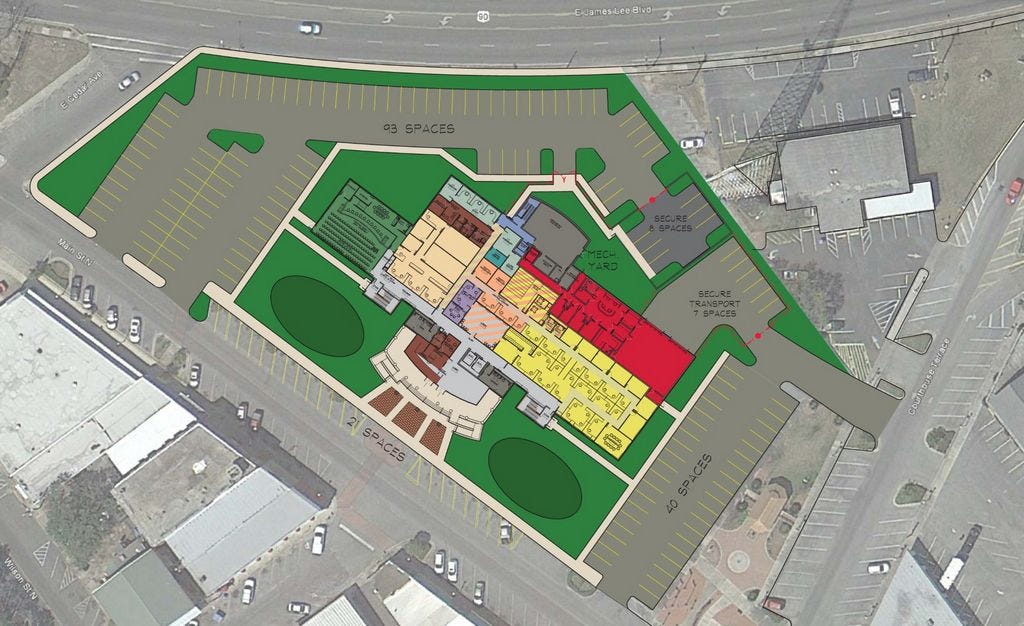 The Okaloosa County Board of Commissioners voted 3-2 Tuesday morning to accept this new orientation paralleling Main Street for the county courthouse.