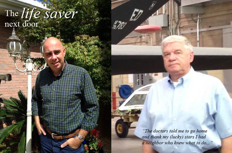 Don Bland saved Laurel Hill's Robert Chedister after yellow jackets swarmed around Chedister and stung him.