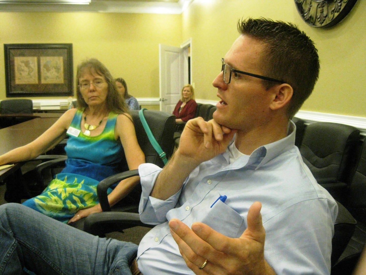 Okaloosa County Commissioner Nathan Boyles discusses multiple issues relevant to north county residents during the Crestview Area Chamber of Commerce Government Issues Committee Sept. 14 meeting.

(BRIAN HUGHES | News Bulletin)