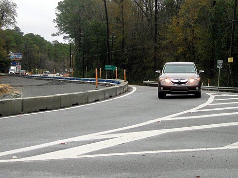 New 1-foot, 6-inch low-profile barricades have improved visibility for motorists turning east onto U.S. Highway 90 from State Road 4 in Milligan.