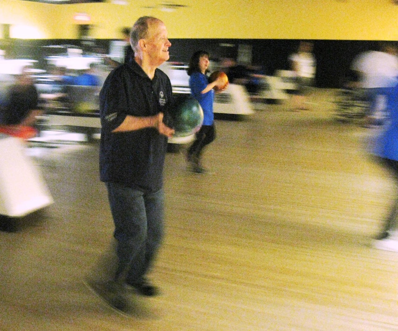 Jerry Bolton, who placed first in his division, approaches the lane during North Okaloosa County’s Sept. 27 Special Olympics bowling tournament. (BRIAN HUGHES | News Bulletin)