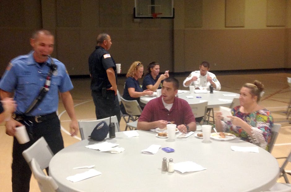 Woodlawn Baptist Church in Crestview recently treated North Okaloosa first responders to lunch. (Special to the News Bulletin)