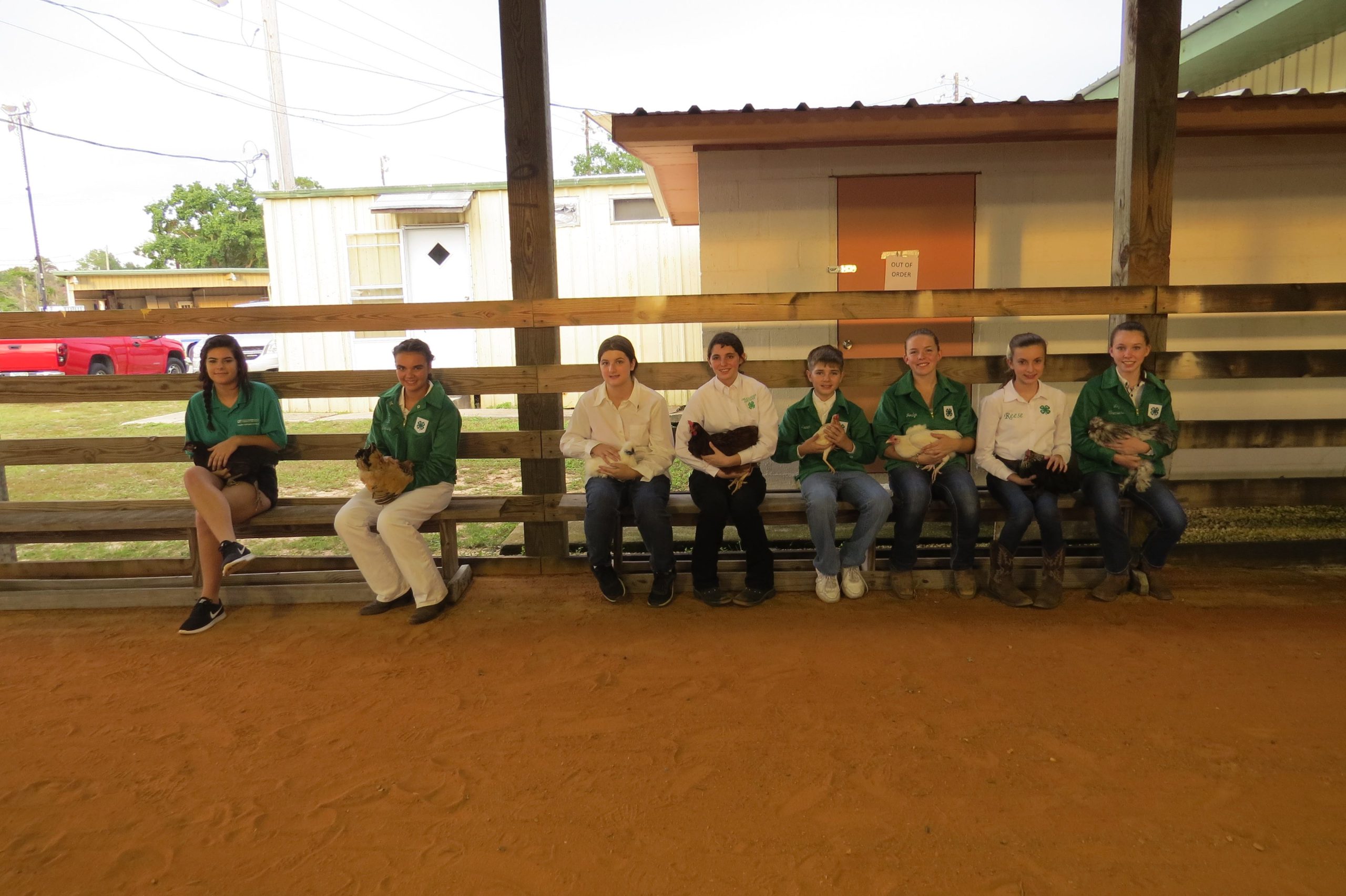A number of Okaloosa County 4-H members participated in the Northwest Florida Fair Sept. 27 to Oct. 1. From the left are Alex Cooke (18), Klarissa Williamson (16), Mikayla Clark (12), Jessica Heady (13), Keenan Williamson (11), Jordyn Elder (13), Reese Hynson (12) and Lily Smith (12). (Special to the News Bulletin)
