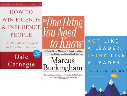 Some of the management books recommended by author Daniel H. Pink.