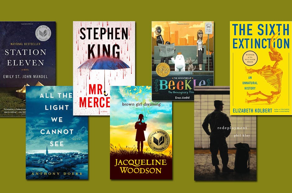 These seven books are some of the award winners available for check out at the Crestview Public Library.