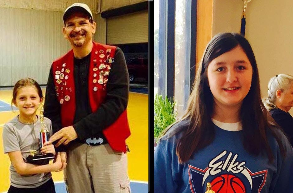 Previous Crestview Hoop Shoot winners include Ashley Nichols, left, and Amanda Nichols, right. Special to the News Bulletin