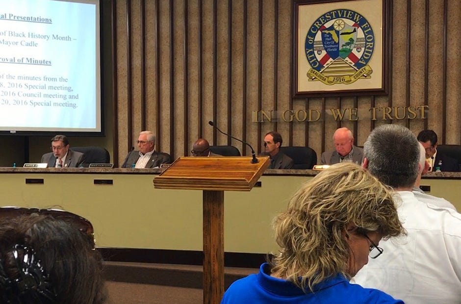 The City Council unanimously approved an ordinance placing a moratorium on medicinal marijuana practices in Crestview. [MARK JUDSON | News Bulletin]