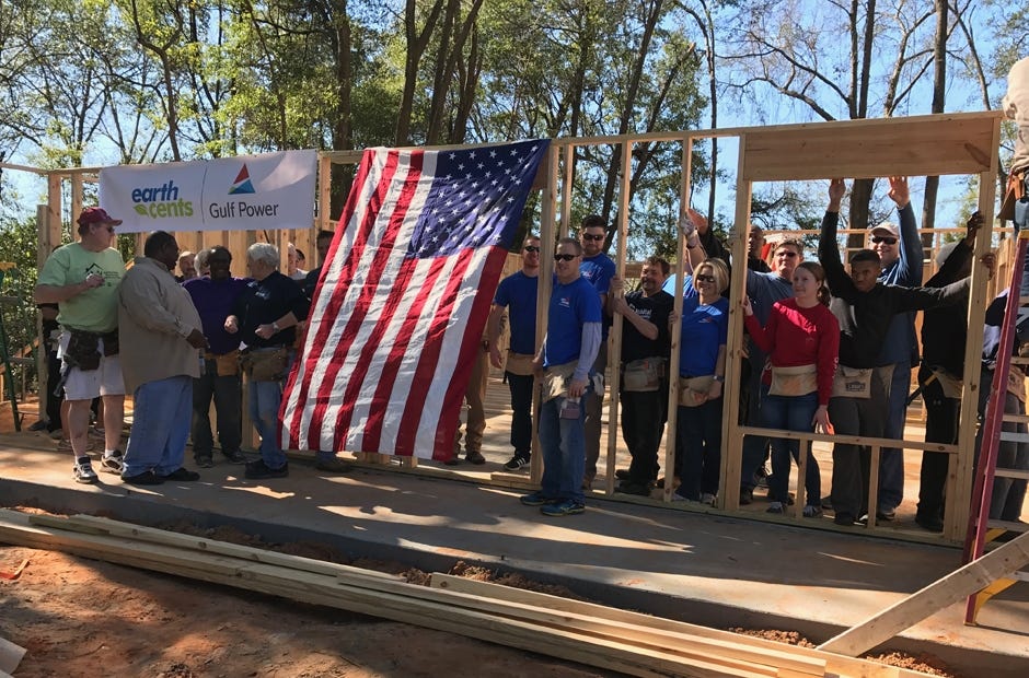 Hundreds of volunteers come together to work on each Habitat for Humanity home. Build times are about six months. MARK JUDSON | News Bulletin