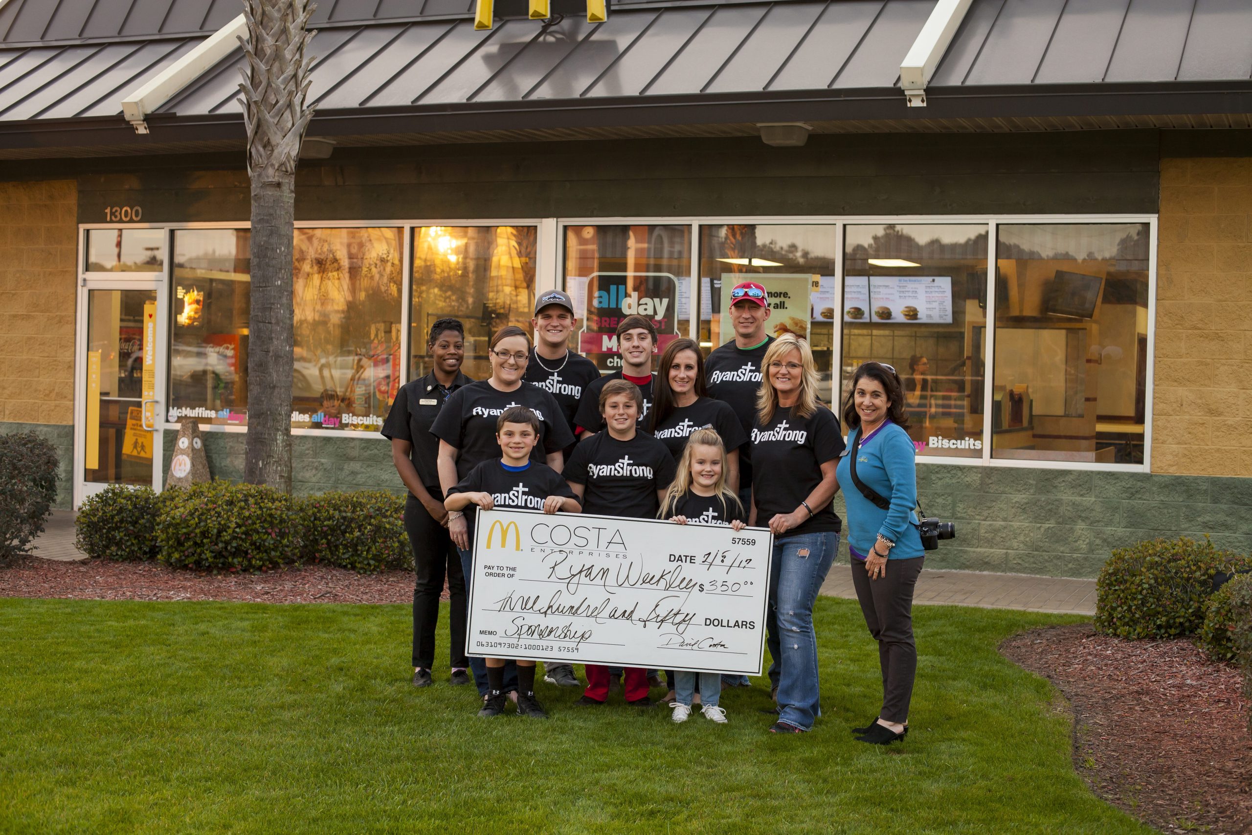 A Costa Enterprises fundraiser netted $350 for Crestview resident Ryan Weekley, 18, who has spinal injuries after a Dec. 28 accident. [Dale Riley Photography | Special to the News Bulletin]