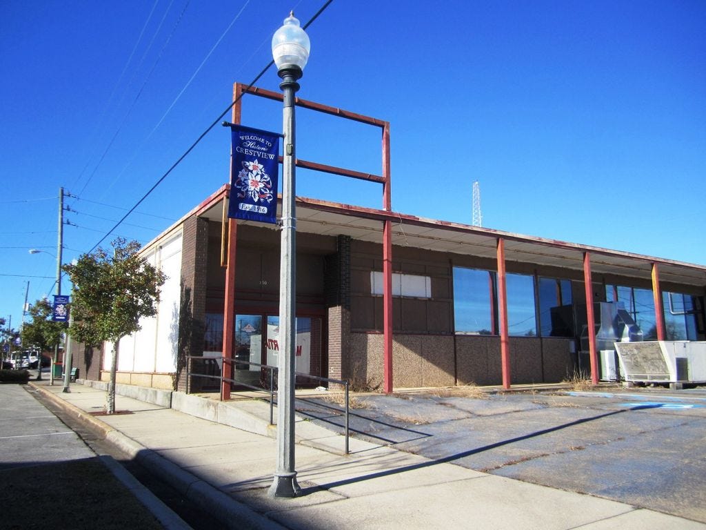 This Wilson Street building, which housed Crestview's third Piggly Wiggly supermarket and, more recently, a church, will be torn down to provide downtown parking.