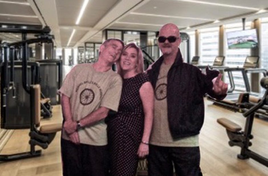 The characters of "Muscling in on Murder" are, from left, Ian Ventor (Joe Chase), Sheila Closit (Missy Rogers) and Michael Bycle (Chris Manson). [Paula Hilton | Special to the News Bulletin]