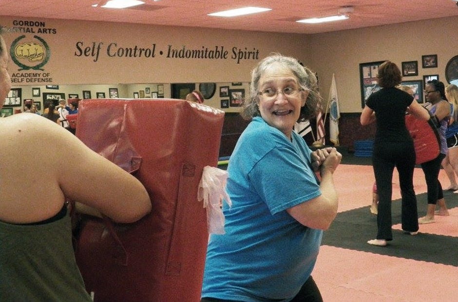 Participants in a previous women's class at Gordon Martial Arts learned skills to protect themselves. [PHOTO COURTESY OF GORDON MARTIAL ARTS]