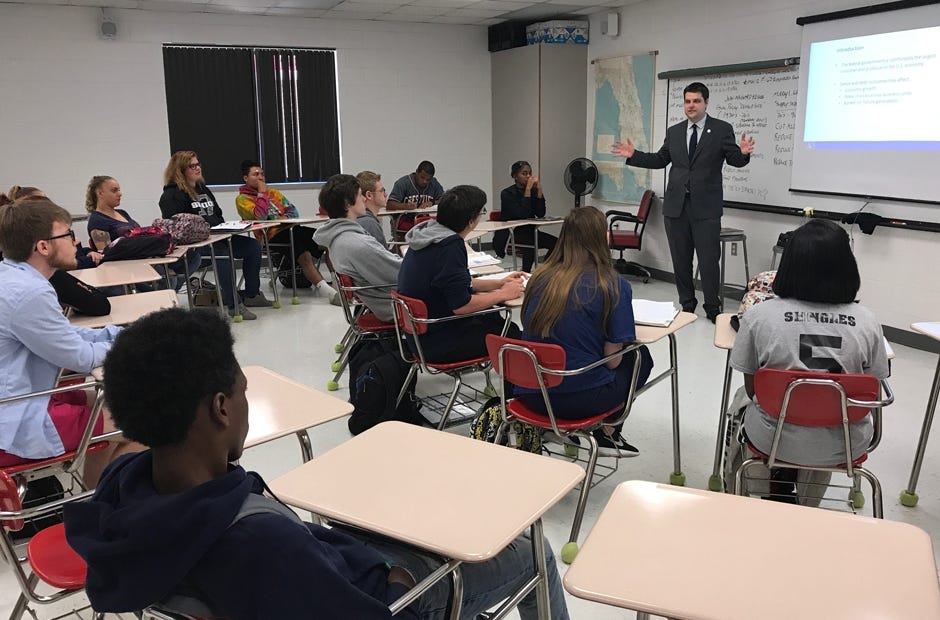 U.S. Rep. Matt Gaetz discussed what his budget committee discusses and the impacts their decisions can have. [MARK JUDSON/NEWS BULLETIN]