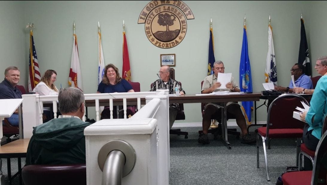 Laurel Hill's city council met May 4 and discussed items such as the half-cent sales tax, the city scholarship, project updates and fundign from the FDOT. [ALICIA ADAMS | News Bulletin]