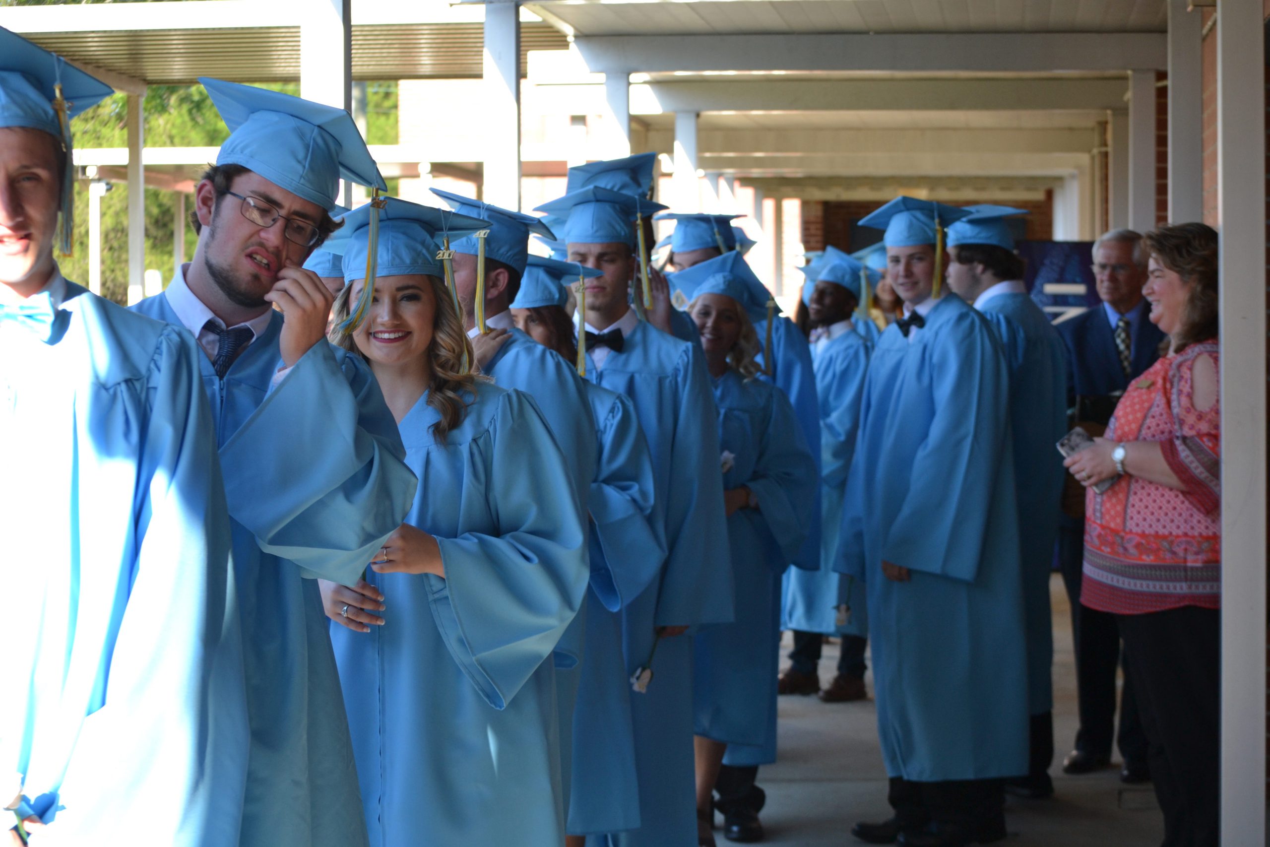 Laurel Hill seniors line up for graduation. [ALICIA ADAMS/NEWS BULLETIN]