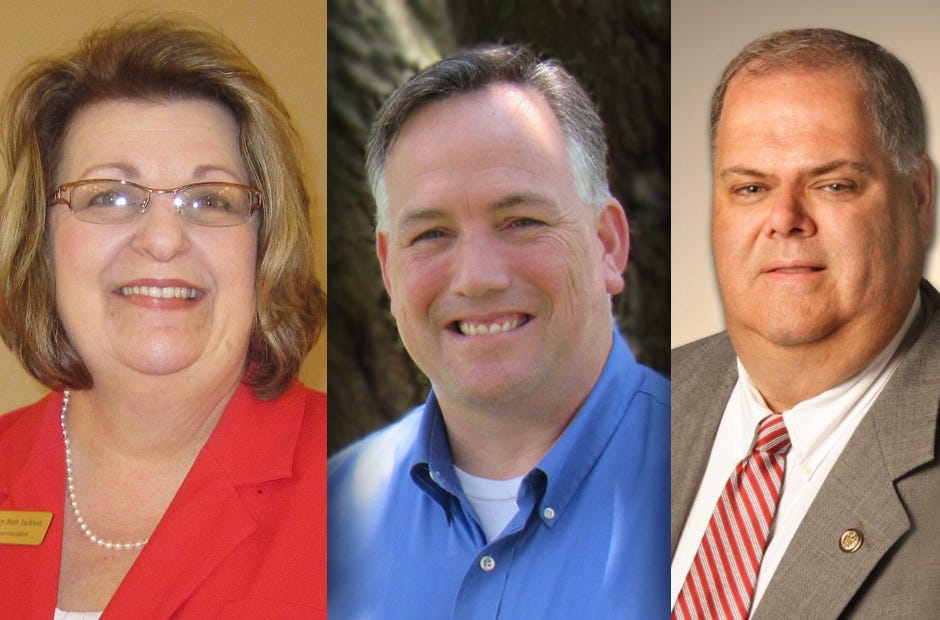 Mary Beth Jackson, Okaloosa County School District Superintendent; Tim Bryant, Okaloosa County School Board member-elect; and Graham Fountain, Okaloosa County Commissioner-elect