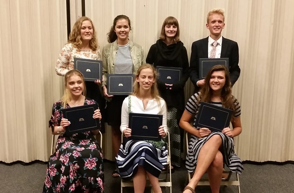 Some Early Morning Seminary graduates of the Church of Jesus Christ of Latter-Day Saints are pictured. Back row, from left: Cumorah La Hammond, of Crestview, Hannah Orse of Fort Walton Beach and Niceville residents Samantha Hanson and Seth Ficklin. Front row, from left: Brooklyn Burbidge of Crestview, Tristin Stevens of Fort Walton Beach, and Lauren Ann Forester of Sandestin. Graduates not pictured are Madelynn Farris of Crestview and Thomas Kibler of Niceville. [Special to the News Bulletin]