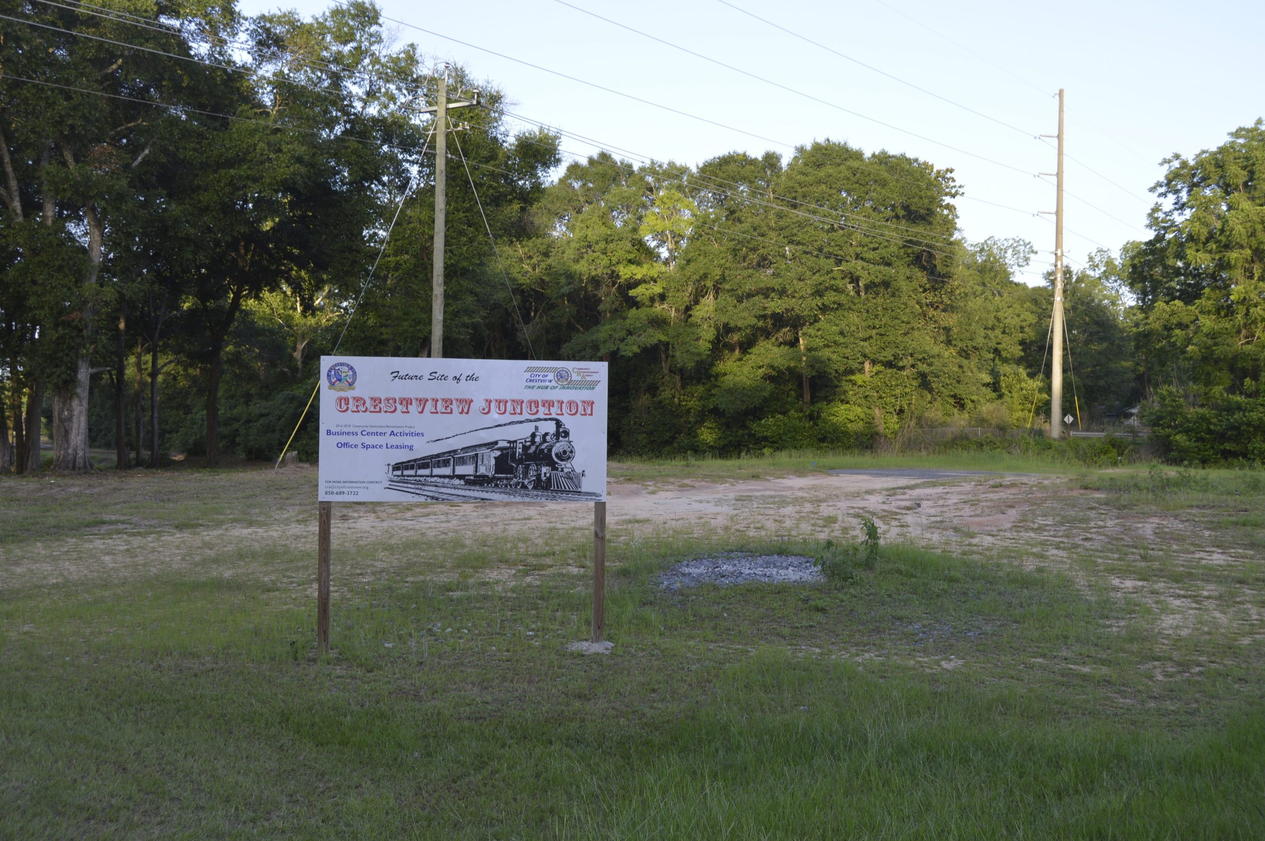 The area behind Twin Hill Park where Industrial Drive turns into North Brett Street will be the site of the Crestview Junction, an area the Community Redevelopment Agency hopes will bring connectivity and community revitalization. [ALICIA ADAMS | News Bulletin]