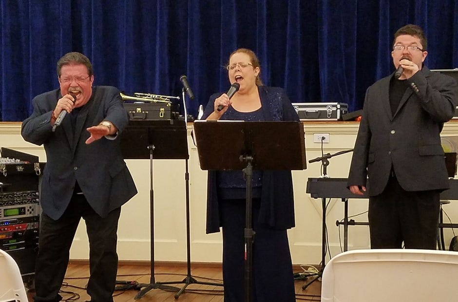 Masters Men +1 will sing during an upcoming worship service in Crestview. From left are members Eddie Smith, Phebe Scully and Caleb Smith. [Special to the News Bulletin]