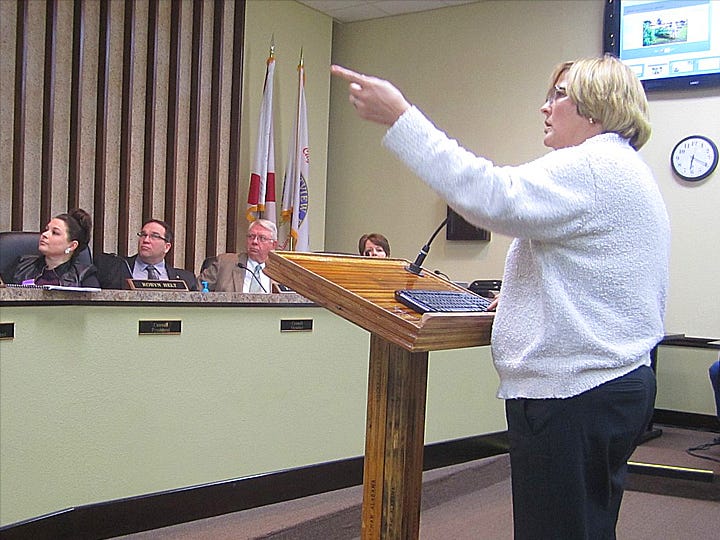 Dr. Catherine Ward of the Common Ground Community Garden describes the benefits of community gardens to the Crestview City Council.