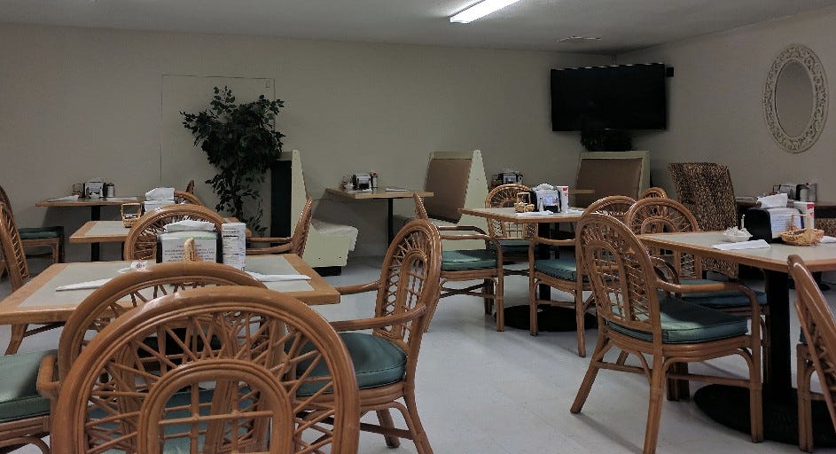 North 85 Diner, formerly known as Penny's Place has reopened at a new, larger location in Crestview. The diner features new furniture and some pieces from the former location. Shawn Woody made some of the new booth tables by hand. [KAYLIN PARKER/NEWS BULLETIN]