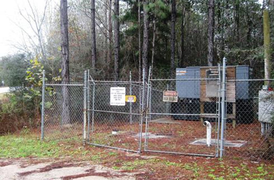 Crestview Public Services Director Wayne Steele said employees check local lift stations like this one on PJ Adams every day for potential issues. [File photo | News Bulletin]