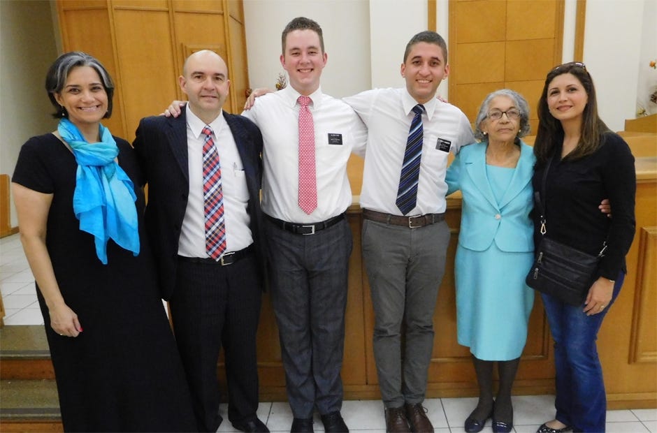 Crestview resident Chapman Tew, third from left, is pictured with his Brazil associates. He recently returned from a mission trip there. [Special to the News Bulletin]