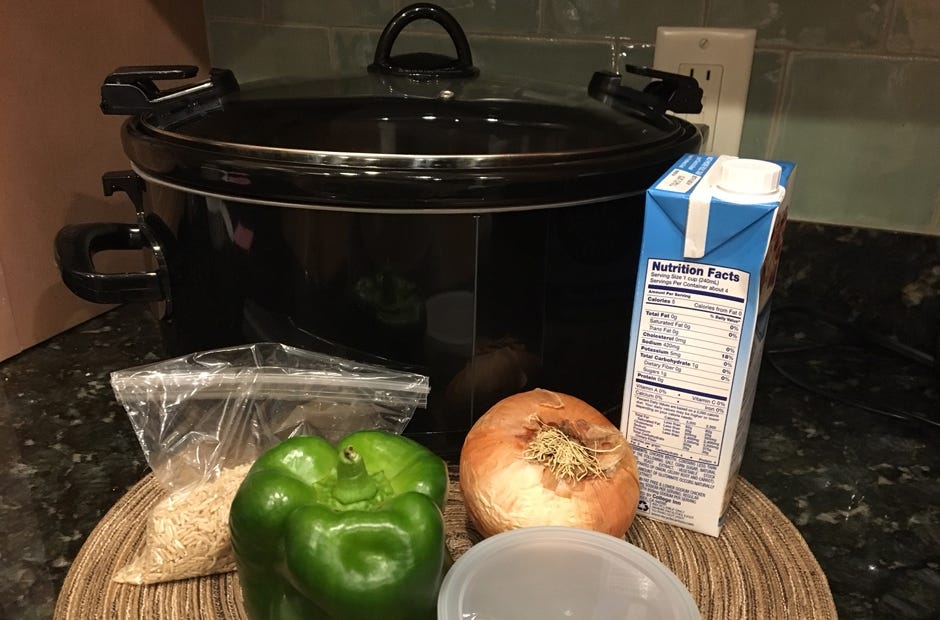 Save time by gathering your ingredients for the slow cooker recipe the night before. Remember to refrigerate those ingredients that require it but prep the night before and store in containers so that they're ready to place in the slow cooker the next morning. [Special to the News Bulletin]
