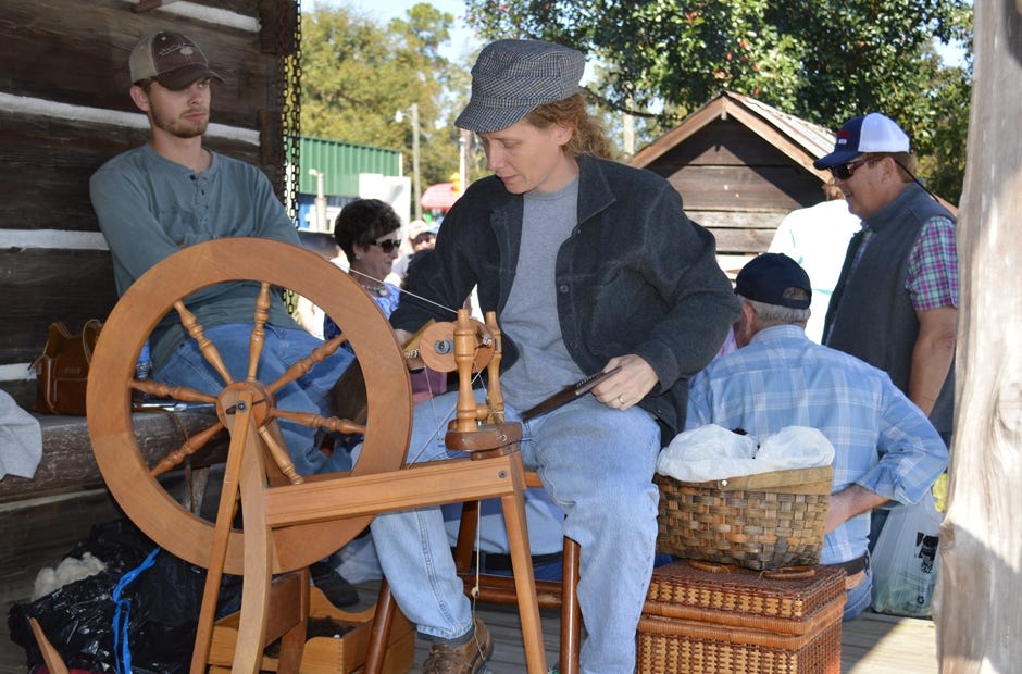 A woman spins yarn at a previous Heritage Day event in Baker. [SPECIAL TO THE NEWS BULLETIN]