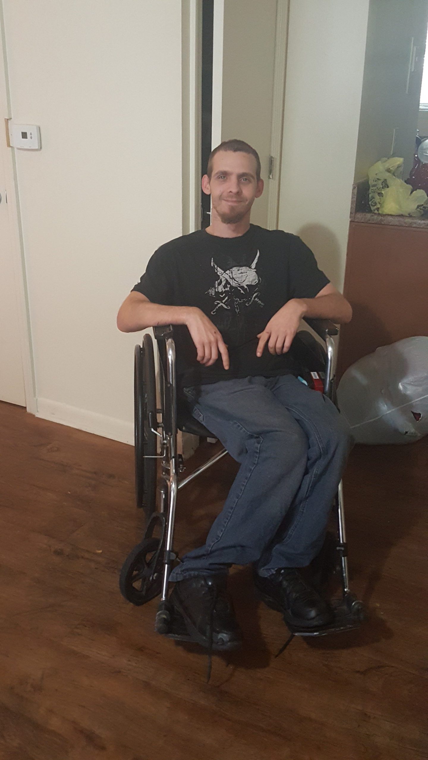 David Newcomb was on his way home from work on Stillwell Boulevard when a vehicle struck him from behind, seriously injuring him and breaking his $60,000 wheelchair. The vehicle fled the scene. WANT TO HELP? Residents who want to contribute to David Newcomb's recovery fund can do so at https://www.gofundme.com/new-wheelchair-for-david. [ALICIA ADAMS | News Bulletin]