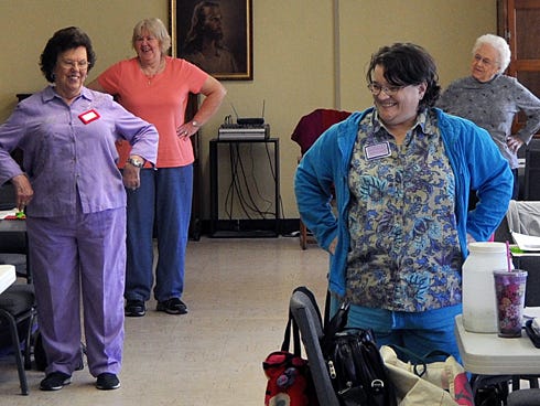 Taking Off Pounds Sensibly's Crestview chapter 0325 members participate in morning exercise.
