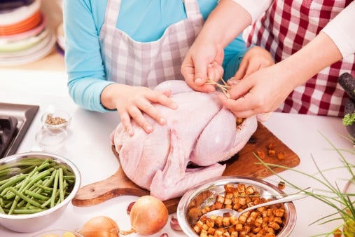 Once you’ve removed the turkey from the refrigerator, avoid leaving it on the counter, because bacteria will form on the warmer surfaces. [Special to the News Bulletin]