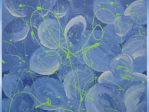 This sample of Jasmine Maughon's work (slightly cropped to fit this image space), is among those on display at the Crestview Public Library.