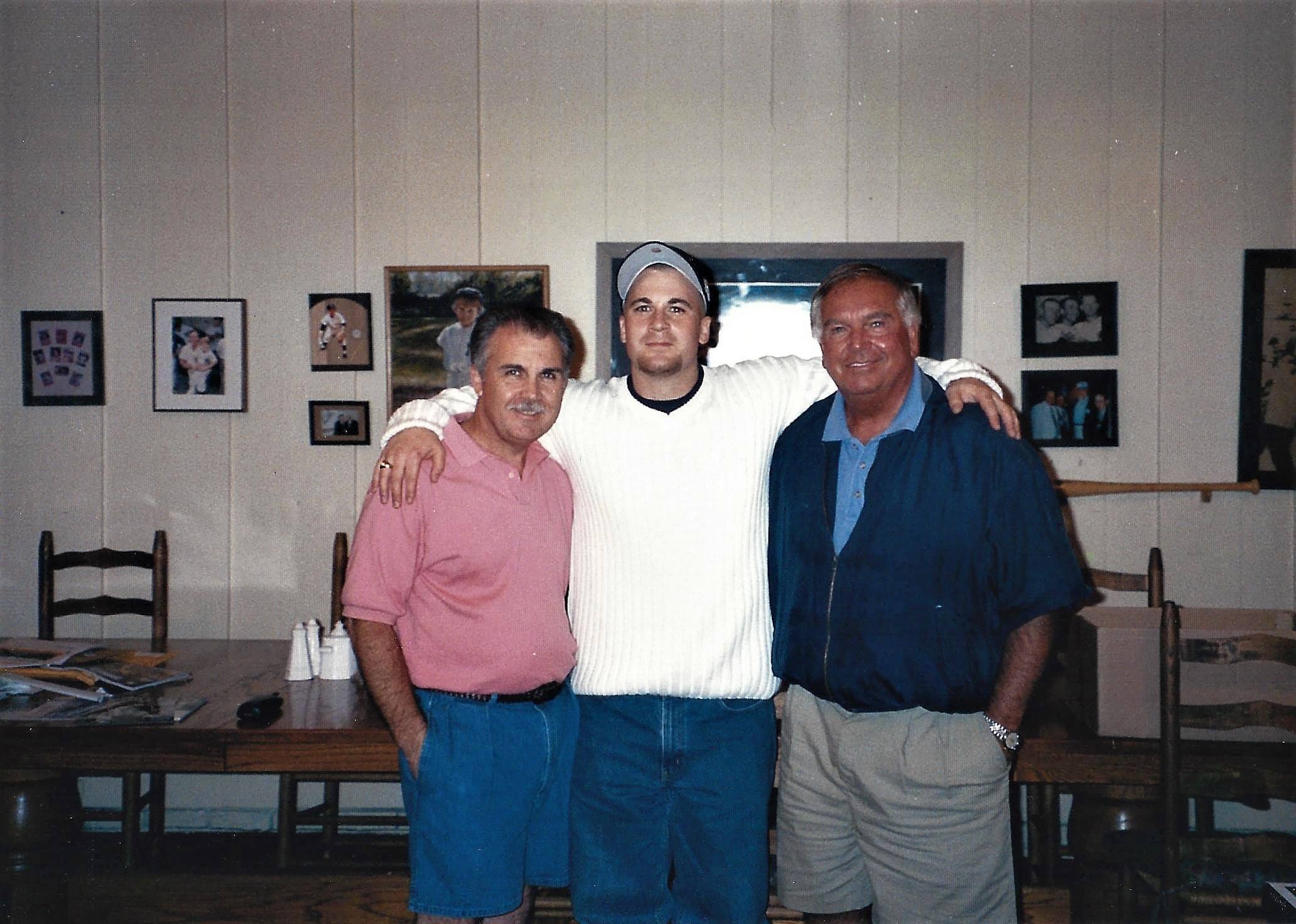 Author J.J. McDaniel, center, stands with his dad, Jerry, and his friend, Bobby Richardson. Richardson was a second baseman for the New York Yankees and a University of South Carolina baseball coach. [SPECIAL TO THE NEWS BULLETIN]