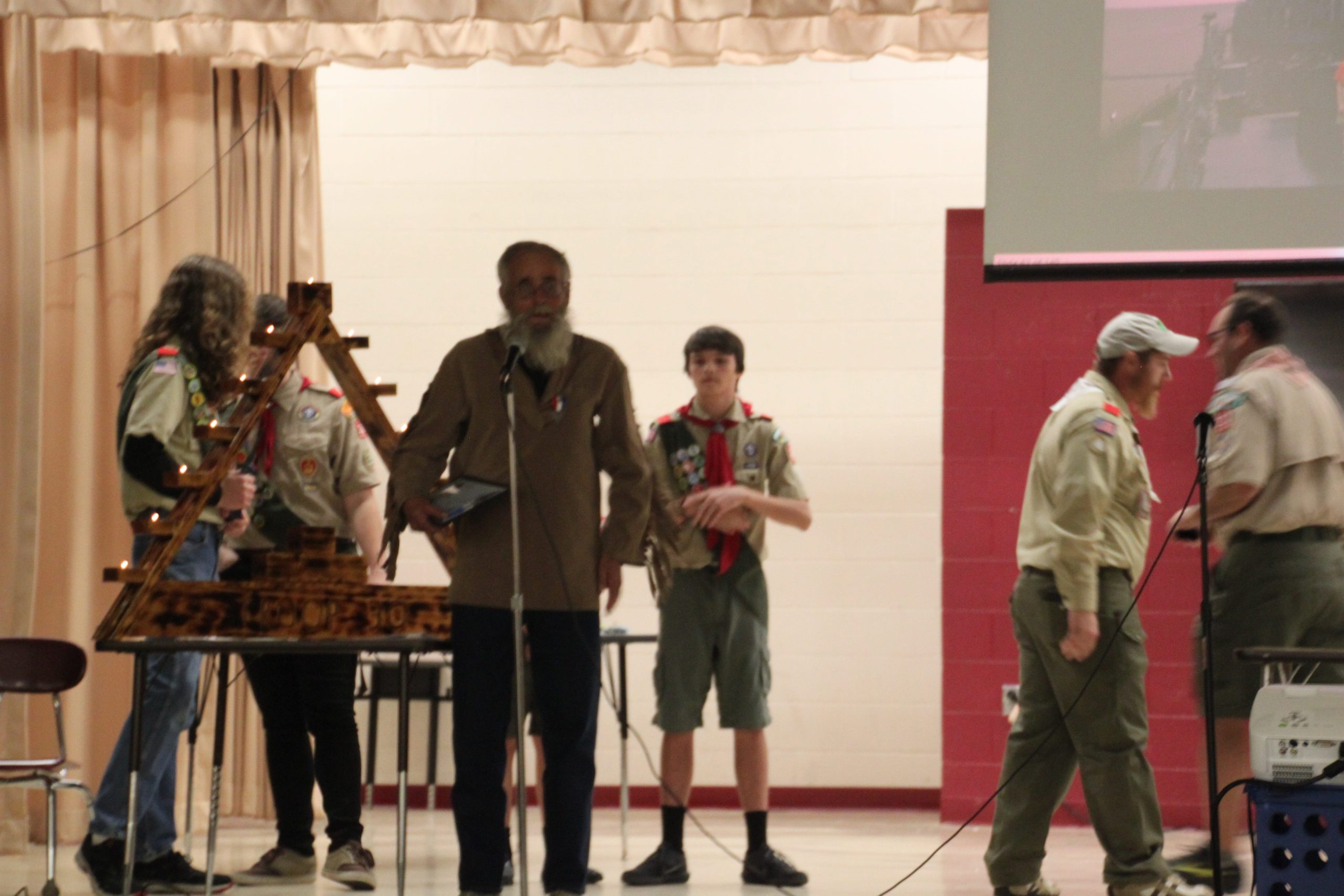 Anthony Ward, who lost his Eagle Scout regalia in a house fire, received new Eagle Scout gear during Boy Scout Troop 30's 95th anniversary celebration. [JOHN MAYFIELD/CONTRIBUTED PHOTO]